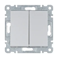 Механизм выключателя 2-клавишный Lumina серебряный 10A/230V WL0052 Hager