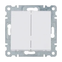 Механизм выключателя 2-клавишный 1-тактовый Lumina белый 10A/230V WL0140 Hager