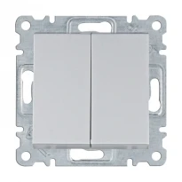 Механизм выключателя 2-клавишный 1-тактовый Lumina серебряный 10A/230V WL0142 Hager
