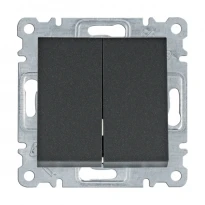 Механизм выключателя 2-клавишный 1-тактовый Lumina черный 10A/230V WL0143 Hager