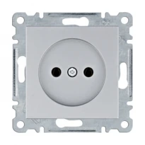 Механизм розетки без заземления Lumina серебряная 16А/230V WL1012 Hager