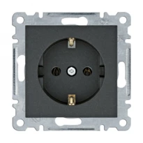 Механизм розетки с заземлением Lumina черная 16А/230V WL1053 Hager
