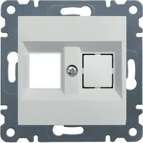 Лицевая панель двойной розетки RJ45/RJ11 белый Hager Lumina-2