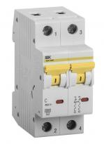 Автоматичний вимикач ВА47-60 6A 6kA 2 полюси тип C MVA41-2-006-C IEK
