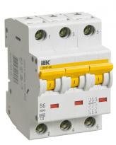 Автоматичний вимикач ВА47-60 6A 6kA 3 полюси тип B MVA41-3-006-B IEK