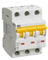 Автоматичний вимикач ВА47-60 32A 6kA 3 полюси тип B MVA41-3-032-B IEK