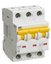 Автоматичний вимикач ВА47-60 40A 6kA 3 полюси тип B MVA41-3-040-B IEK