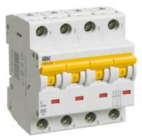 Автоматичний вимикач ВА47-60 6A 6kA 4 полюси тип C MVA41-4-006-C IEK