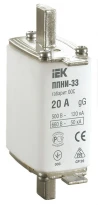 Плавкий предохранитель ППНИ-33 (габарит 00)С) 20А 50кА DPP11-020 gG, gL IEK