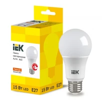 Cветодиодная лампа ALFA A60 шар 15W 230V 3000К E27 LLA-A60-15-230-30-E27 IEK