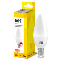 Лампа светодиодная ALFA C35 свеча 8W 230V 3000К E14 LLA-C35-8-230-30-E14 IEK