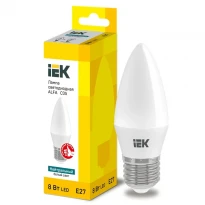 Cветодиодная лампа ALFA C35 свеча 8W 230V 4000К E27 LLA-C35-8-230-40-E27 IEK