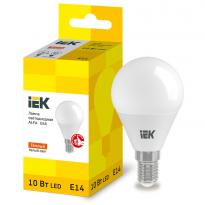 Лампа светодиодная ALFA G45 шар 10W 230V 3000К E14 LLA-G45-10-230-30-E14 IEK