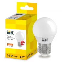 Cветодиодная лампа ALFA G45 шар 10W 230V 3000К E27 LLA-G45-10-230-30-E27 IEK