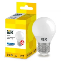 Cветодиодная лампа ALFA G45 шар 10W 230V 6500К E27 LLA-G45-10-230-65-E27 IEK