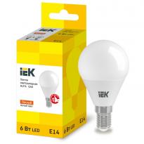 Лампа світлодіодна ALFA G45 шар 6W 230V 3000К E14 LLA-G45-6-230-30-E14 IEK