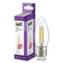 Лампа светодиодная C35 свеча прозрачная 5W 230V 3000К E27 серия 360° LLF-C35-5-230-30-E27-CL IEK