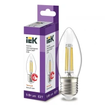 Cветодиодная лампа C35 свеча прозрачная 5W 230V 3000К E27 серия 360° LLF-C35-5-230-30-E27-CL IEK