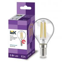Лампа світлодіодна G45 шар прозора 5W 230V 4000К E14 серія 360° LLF-G45-5-230-40-E14-CL IEK
