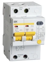 Дифавтомат АД12 63А 30мА 4,5кА 2 полюса тип C тип AC MAD10-2-063-C-030 IEK