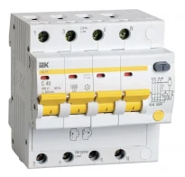 Дифавтомат АД14 40А 300мА 4,5кА 4 полюси тип C тип AC MAD10-4-040-C-300 IEK