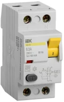 УЗО ВД1-63 63А 100мА 4,5кА тип AC 2 полюса MDV10-2-063-100 IEK