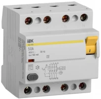 УЗО ВД1-63S 50А 100мА 6кА тип AC 4 полюса MDV12-4-050-100 IEK