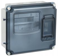 Коробка ящик щит для 1-ф счетчика со стеклом (3 модуля) наружная