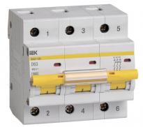 Автоматичний вимикач ВА47-100 63A 10kA 3 полюси тип D MVA40-3-063-D IEK
