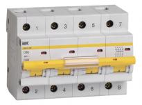 Автоматичний вимикач ВА47-100 80A 10kA 4 полюси тип D MVA40-4-080-D IEK