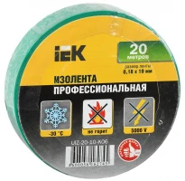 ПВХ изолента 0,18х19мм зеленая 20 метров UIZ-20-10-K06 IEK