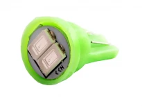 Автолампа светодиодная T10-5630-2SMD зеленый 12V 2 диода 17x11.5мм LEDUA