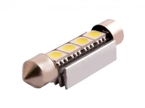 Светодиодная автолампа S85 41мм 4SMD5050 6500K белая 12V с обманкой LEDUA