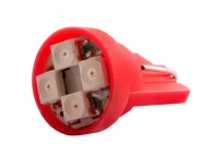Светодиодная автолампа T10-3528-4SMD красный 12V 4 диода LEDUA