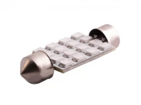 Светодиодная авто лампа S85 39х13.9мм 16SMD 3528 красная 12V LEDUA