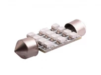 Светодиодная автомобильная лампа S85-39мм 12SMD 3528 синий 12V LEDUA