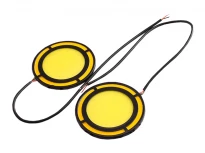 Денні ходові вогні COB-130 12V білі 6500K 2 діоди IP65 74x4,2мм з покажчиком повороту LEDUA