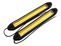 Денні ходові вогні COB-157 12V білі 6500K COB IP65 255x35x5мм 2 діоди з покажчиком повороту LEDUA