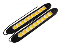 Денні ходові вогні COB-158 12V, білий 6500K, COB, 260x36x5 мм, IP65, 2 діоди, з функцією повороту, LEDUA