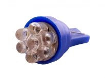 Светодиодная автолампа T10 7LED 3мм круглая синяя 12V 20.7x11.7мм LEDUA