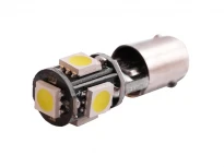 Світлодіодна автомобільна лампа BA9S-5050-5SMD 12V з емулятором біла 6500K LEDUA