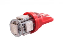 Светодиодная автолампа T10 5SMD 5050 24V красный 11x28мм LEDUA