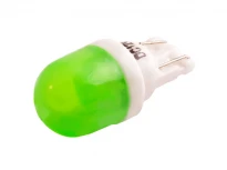 Светодиодная автолампа T10-5630-2SMD 12V керамическая колба зеленая LEDUA