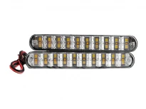 Денні ходові вогні 5050-20SMD 3030-10SMD білий/жовтий 12V IP65 поворотні 190x39.4x25.5мм LEDUA