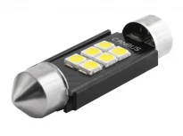 Светодиодная автолампа S85 39мм 6x3020 SMD 12-24V белый с обманкой LEDUA