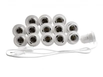 Врізна підсвітка для гримерного дзеркала 14xE27 220V біла IP20 пластик провід 1,5 м ручний вимикач LEDUA