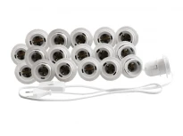 Вбудована підсвітка для гримерного дзеркала LED (18 шт) E27 220V, біла, IP20, провід 1,5 м, ручний вимикач, LEDUA