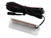 Пластикова світлодіодна кліпса для підсвічування скляних полиць 60 мм 12V 0.72W зелене світло чорний провід 2 м IP20 3-9.6 мм LEDUA