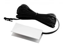 Світлодіодна алюмінієва кліпса для підсвітки скляних полиць 12V 0.72W 6500K, біла/чорна, провід 2 м, анодована сірого кольору LEDUA