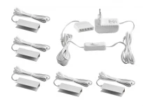 Комплект кліпсів для підсвітки скляних полиць (5 шт.) 220V синє світло, анодований сірий алюміній, білий провід, IP20 50x21x12 LEDUA